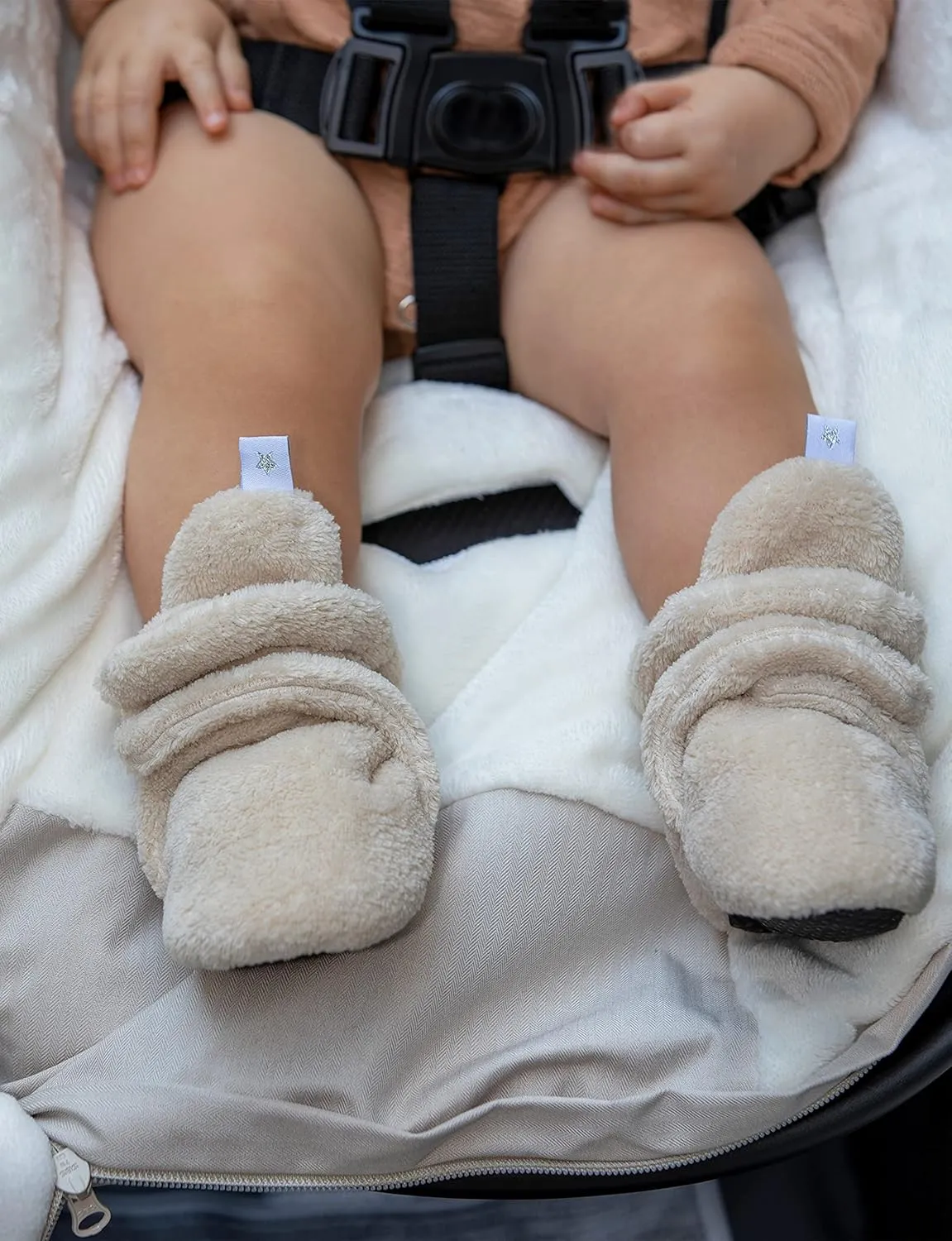 7AM Enfant Plush Baby Booties - Water Repellent Baby Shoes for Girls & Boys, Ultra Soft Winter Socks & Slippers for Infants
