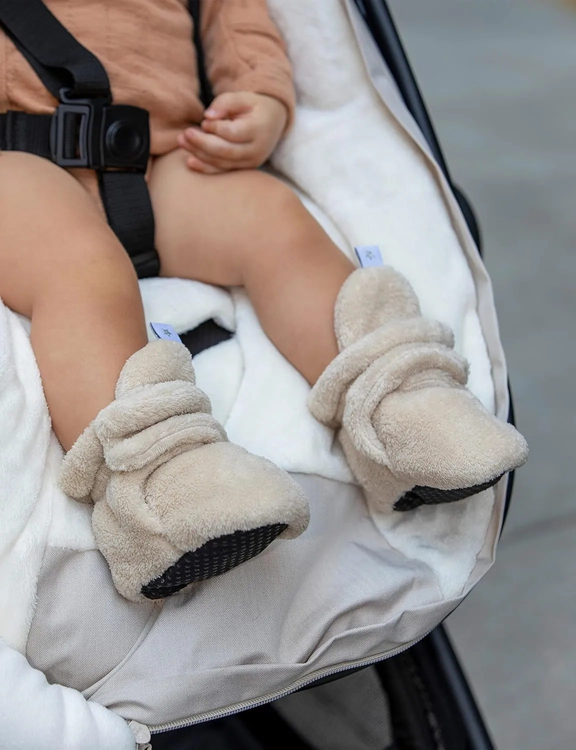 7AM Enfant Plush Baby Booties - Water Repellent Baby Shoes for Girls & Boys, Ultra Soft Winter Socks & Slippers for Infants