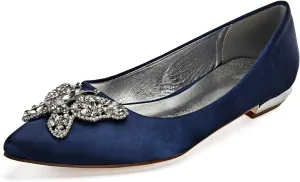 ADMLZQQ Flats Shoes Women Rhinestone Wedding Pointed Toe Dress Flat Shoes Comfortable Flats for Women Dressy