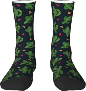 Adult Socks, Cactus Art Print Winter Warm Wool Socks for Women, Soft Cozy Socks, Knit Boots Socks for Men