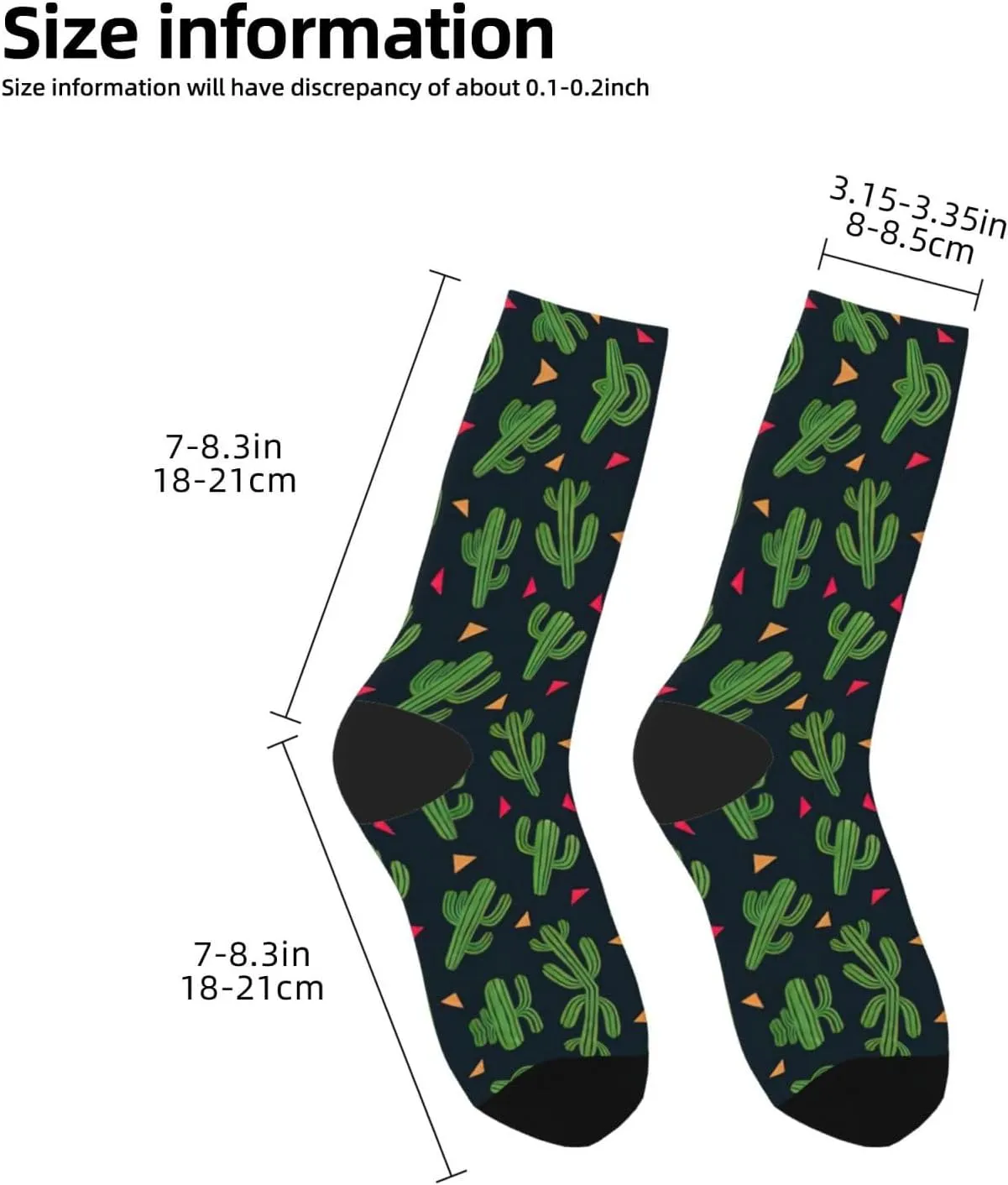 Adult Socks, Cactus Art Print Winter Warm Wool Socks for Women, Soft Cozy Socks, Knit Boots Socks for Men