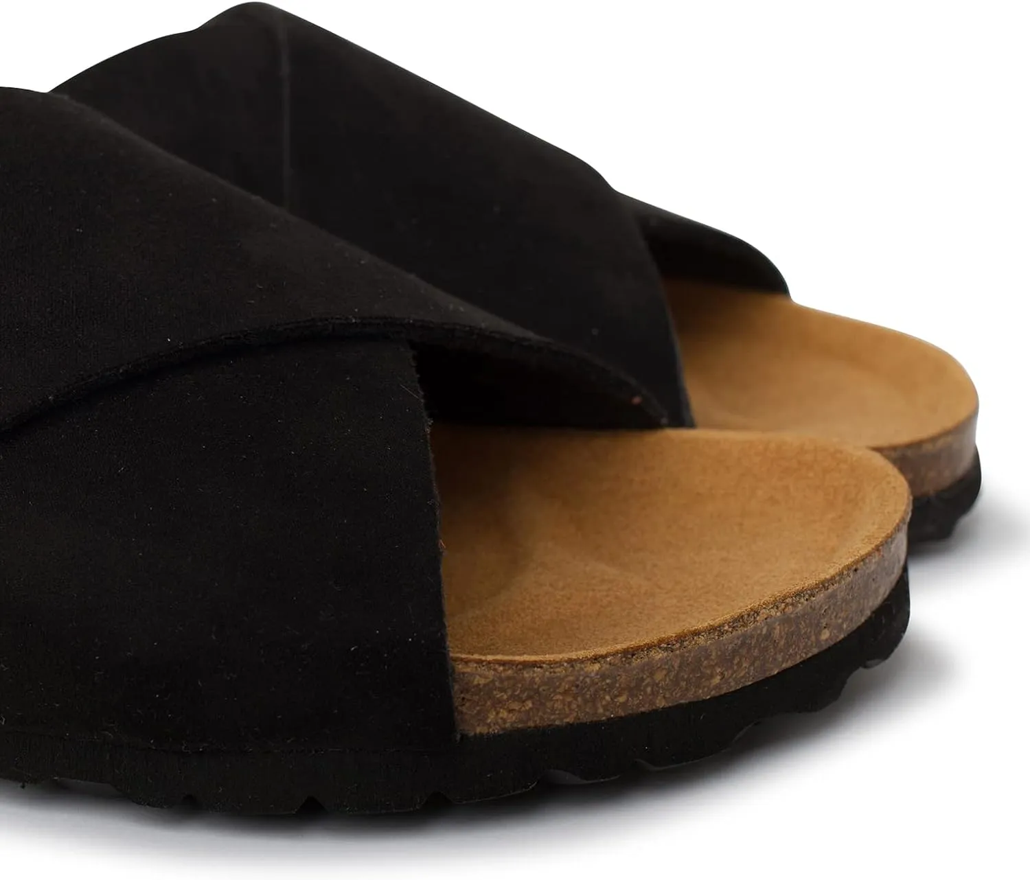 Alacant Bio Two Strap Sandals for Women - Sustainable, Eco Friendly, Vegan Suede Sandals. Recycled Upper, Comfy Insole, Cork Midsole, EVA Sole. Made in Spain