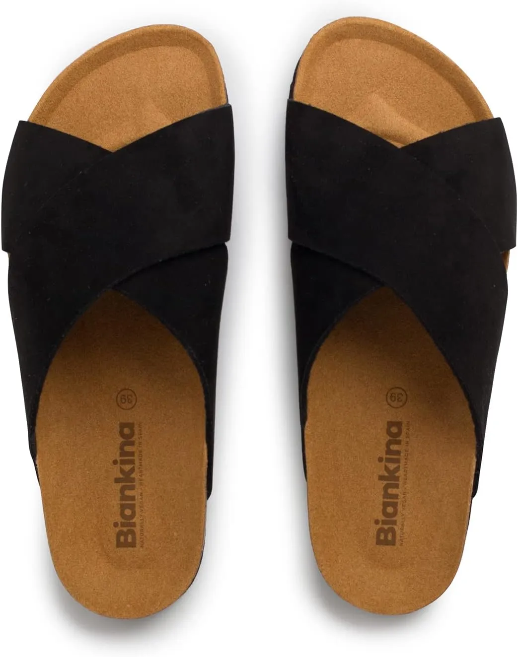 Alacant Bio Two Strap Sandals for Women - Sustainable, Eco Friendly, Vegan Suede Sandals. Recycled Upper, Comfy Insole, Cork Midsole, EVA Sole. Made in Spain