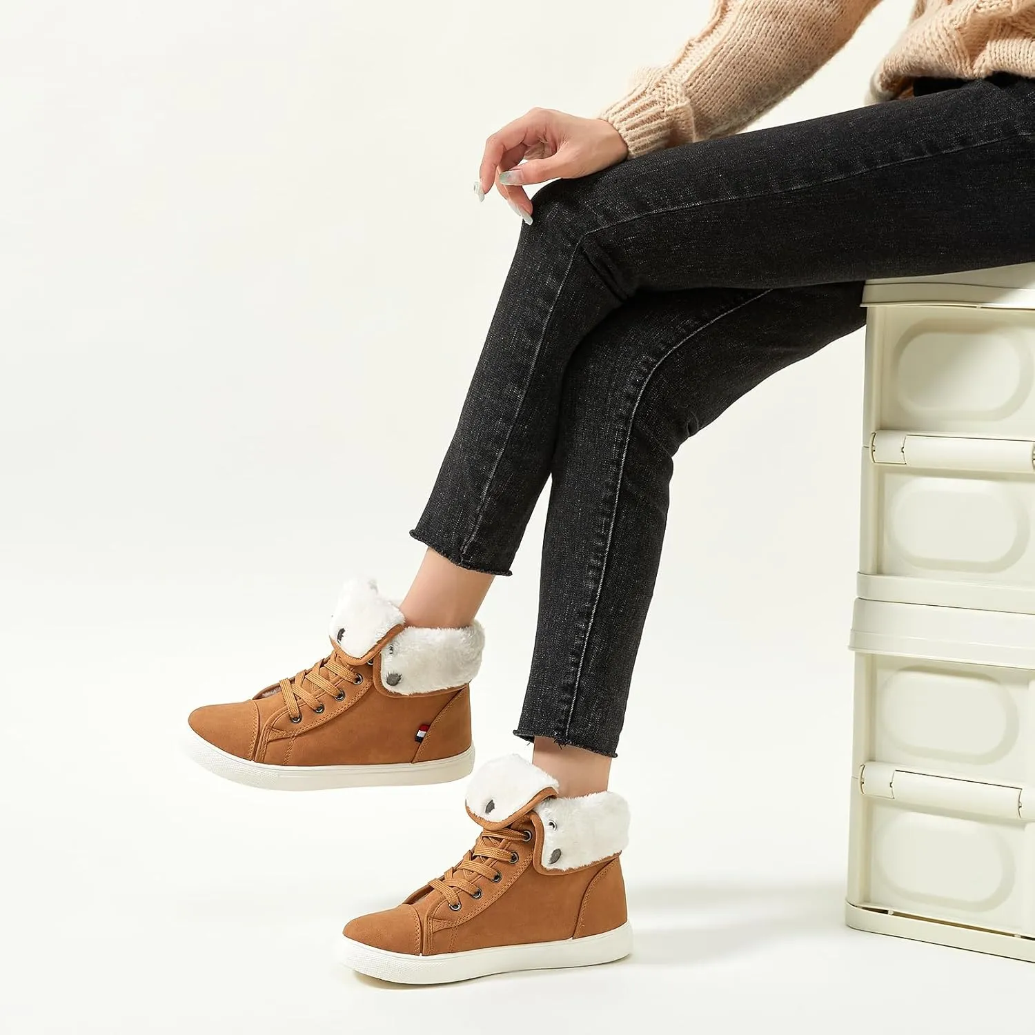 Ankle Boots For Women Lace Up Combat Boots Winter Boots Fashion Snow Boots For Girls Ankle Booties Winter Shoes