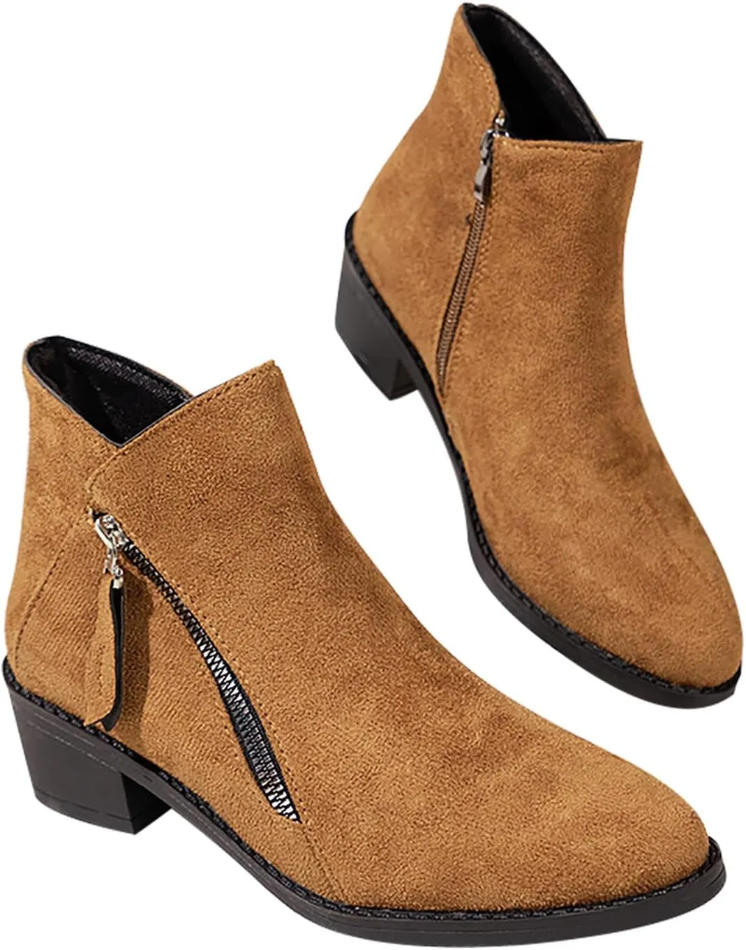 Ankle Boots Womens England Style Leopard Short Boots Women Low Heel Thin Boots Side Oblique Zipper Short Boots