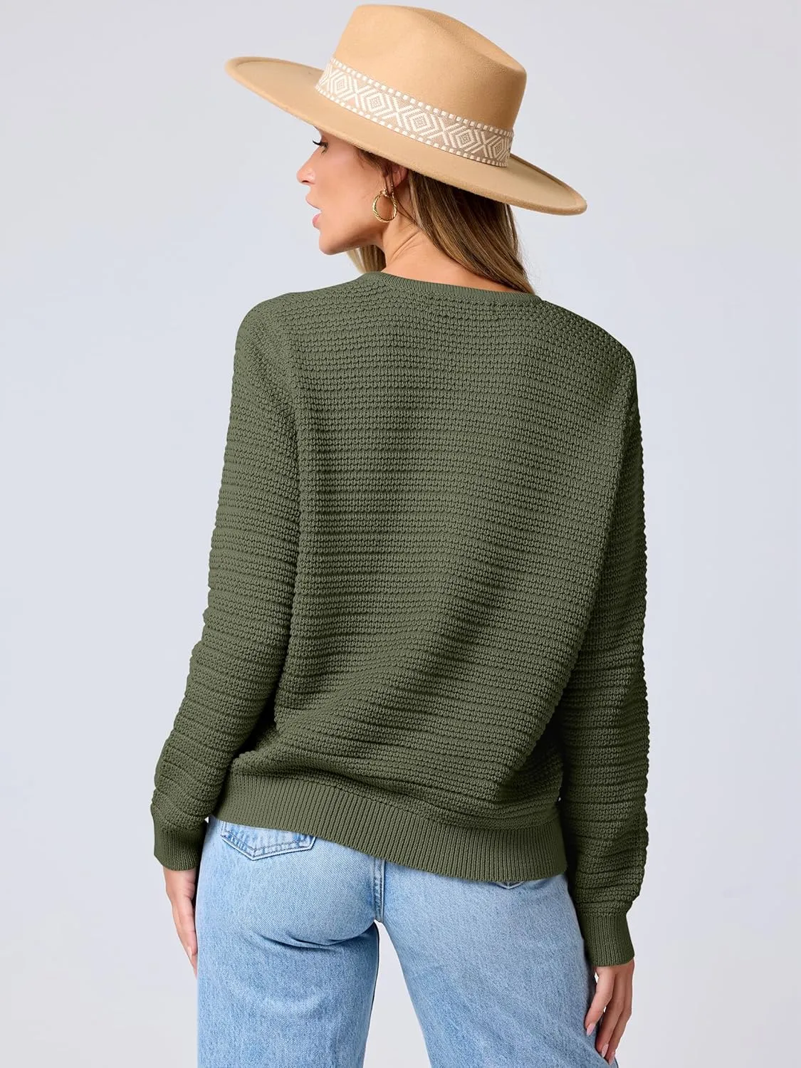 ANRABESS Women's Tweed Knit Cardigan Sweater Casual Long Sleeve Cropped Button Down Lady Jackets 2025 Spring Fashion Outwear