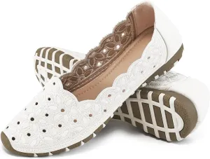 Aomigoct Shoes for Women Ballet Flats: Closed Toe Dress Flats Comfortbale Slip On Pointed Shoes Women Casual Ballets