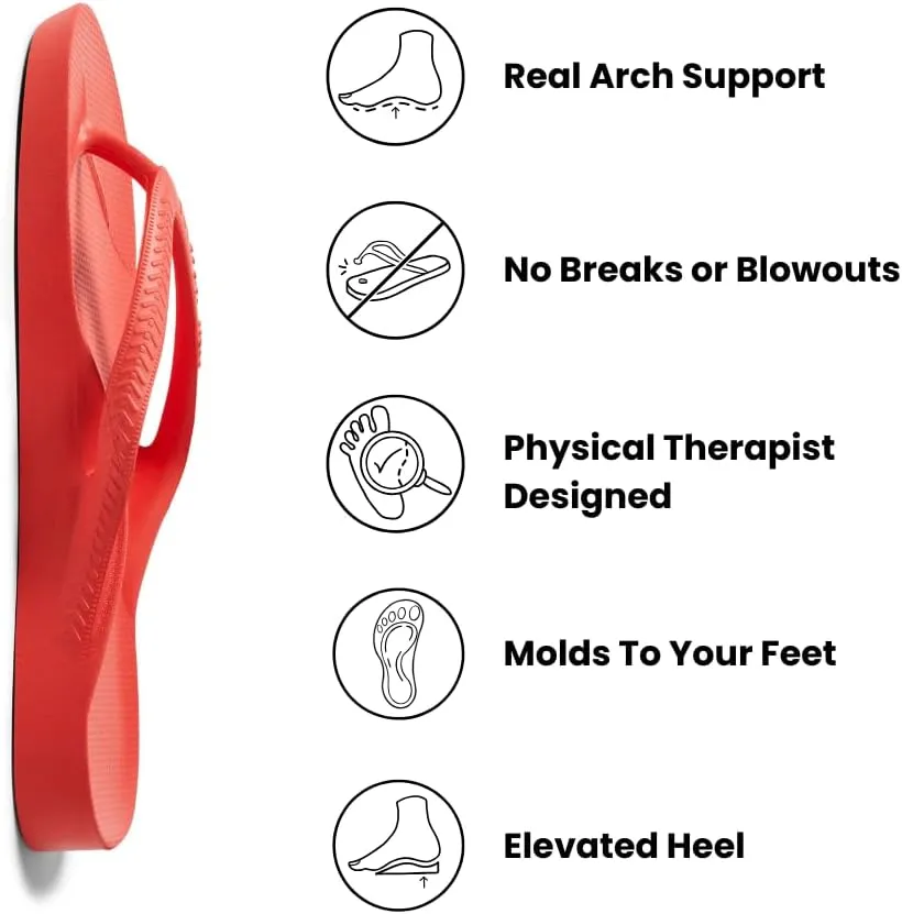 Archies Arch Support Flip Flops for Men & Women – Orthotic Sandals for Plantar Fasciitis Relief – Lightweight, Cushioning, Shock-Absorbing Thong Sandals for Walking, Foot Pain & All-Day Comfort