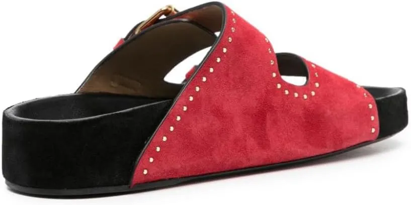 Arqa Eyelet-embellished Flatform Sandals for Women Open Toe Two Buckle Strap Platform Slides Summer Raffia Slip On Sandal