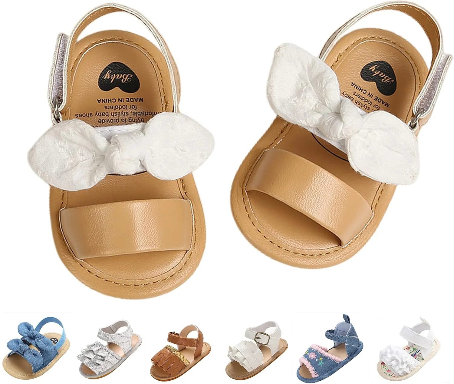 Baby Girls Sandals Summer Shoes Outdoor First Walker Toddler Girls Shoes for Summer