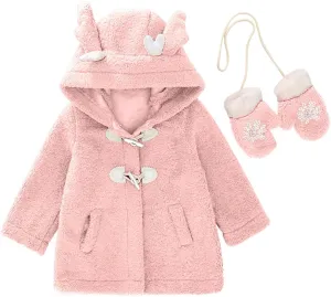 Baby Girl's Toddler Kids Fall Winter Coat Jacket Outerwear Ears Hood Hoodie Warm Winter Jackets Sweatshirt Coats