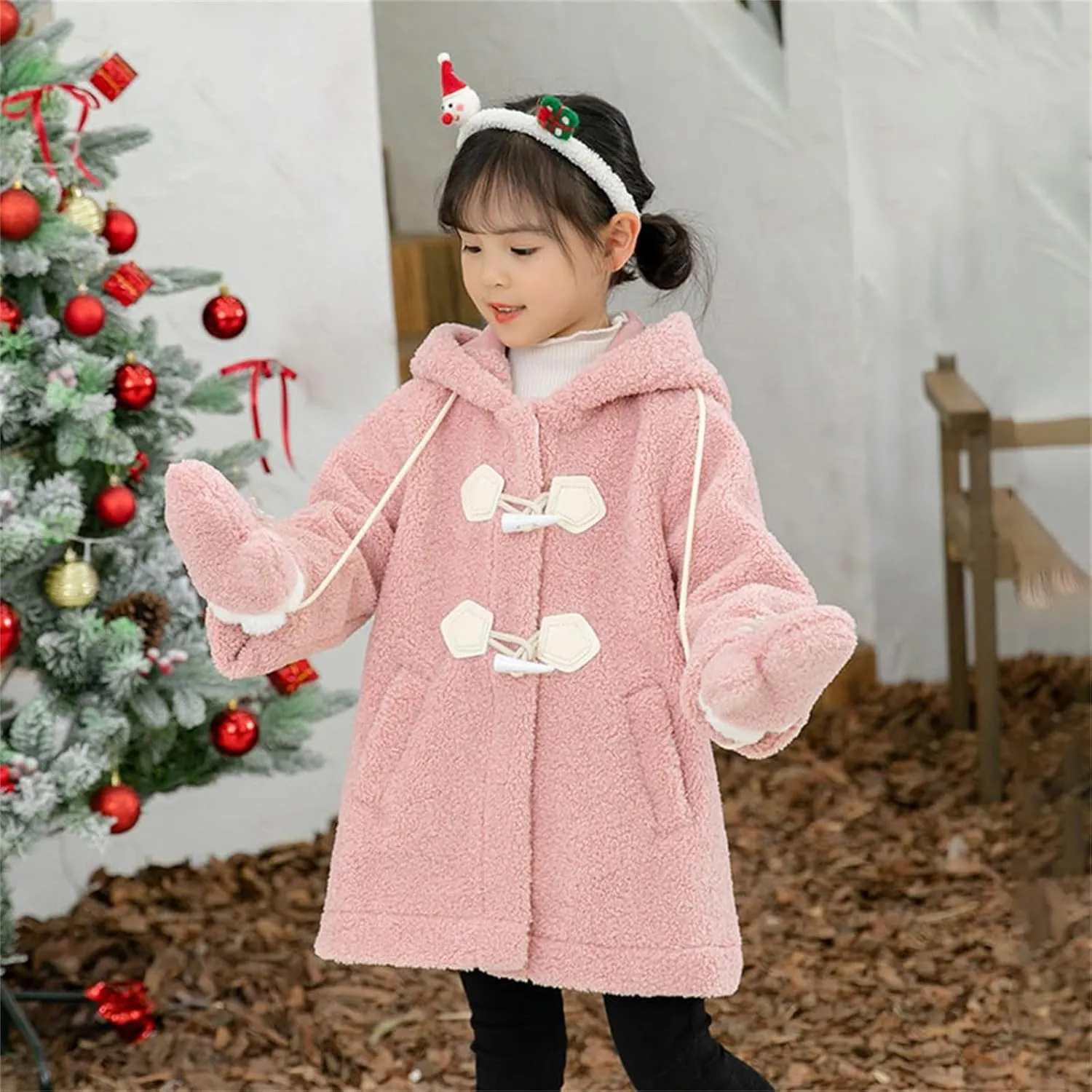 Baby Girl's Toddler Kids Fall Winter Coat Jacket Outerwear Ears Hood Hoodie Warm Winter Jackets Sweatshirt Coats
