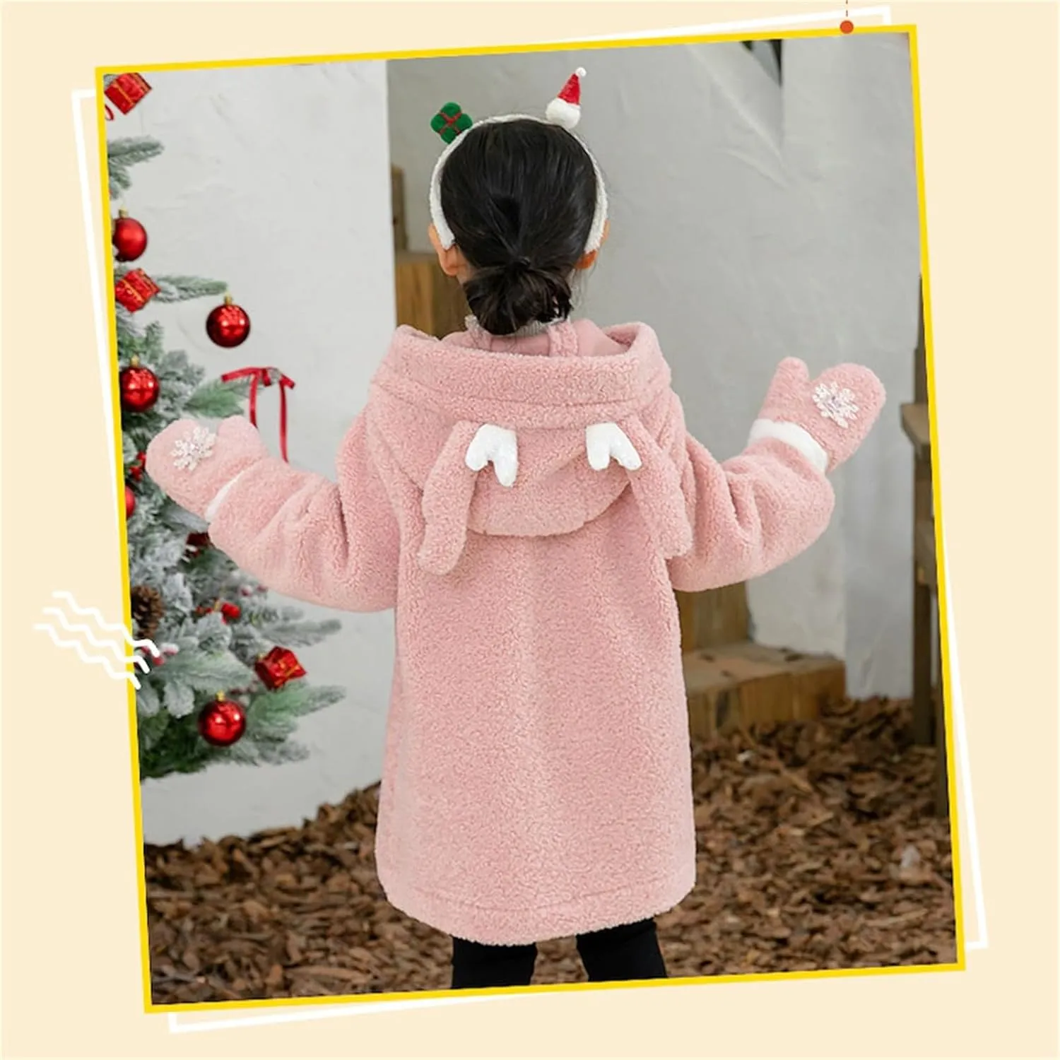 Baby Girl's Toddler Kids Fall Winter Coat Jacket Outerwear Ears Hood Hoodie Warm Winter Jackets Sweatshirt Coats