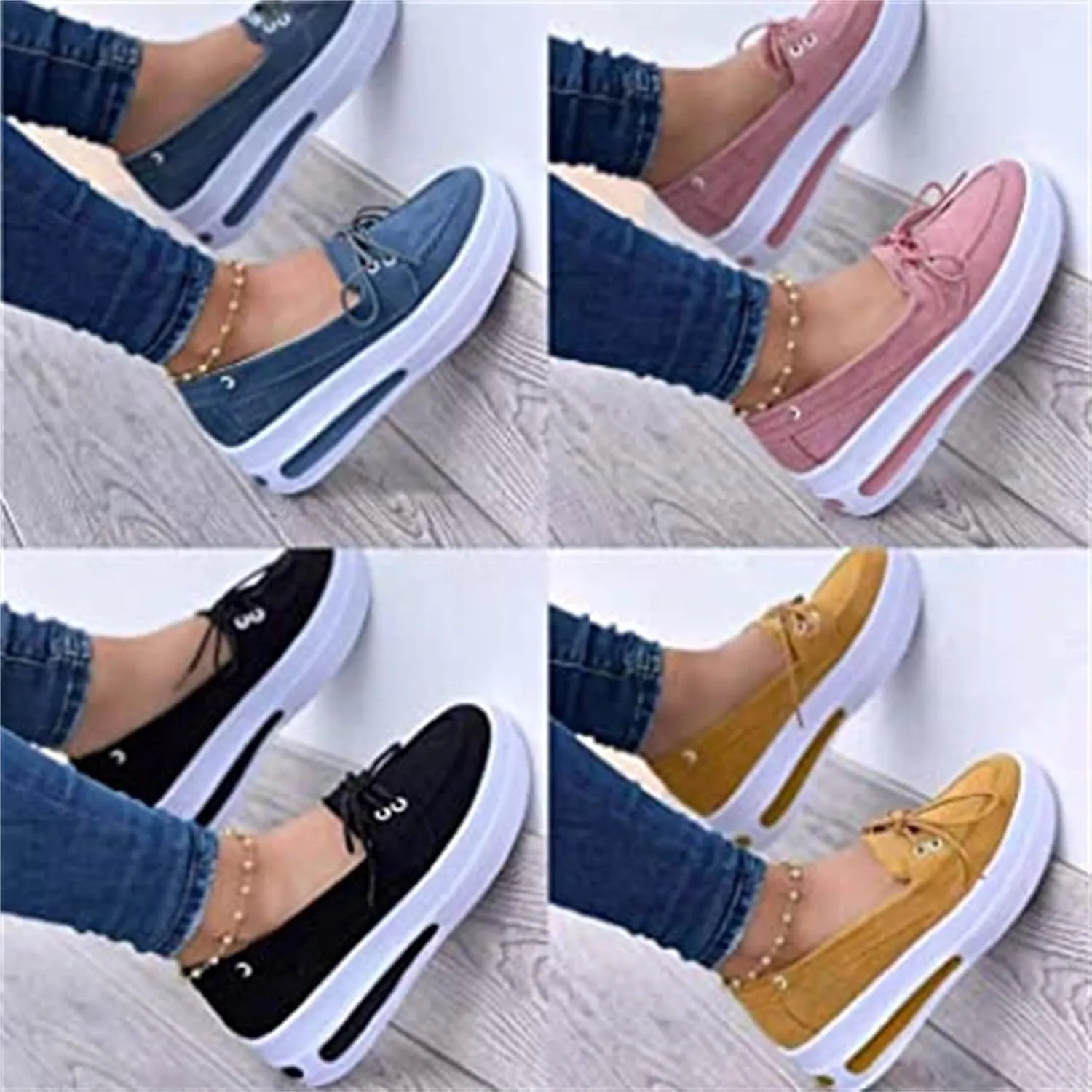 BBPM Platform Mule Slippers Shoes for Women Ladies Loafers Moccasins Driving Shoes Slip on Flat Boat Shoes Wedges Ankle Buckle Flip Flops Orthopedic Sandals,Black,EU41/US9