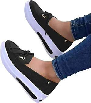 BBPM Platform Mule Slippers Shoes for Women Ladies Loafers Moccasins Driving Shoes Slip on Flat Boat Shoes Wedges Ankle Buckle Flip Flops Orthopedic Sandals,Black,EU41/US9