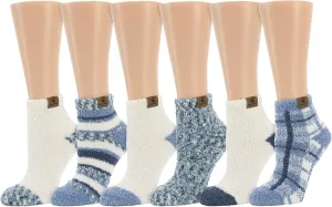 BEARPAW Ladies 6 Pair Pack Cozy Super Soft Warm Lounge Socks Multi Color Patterned Ankle and Low Cut Packs