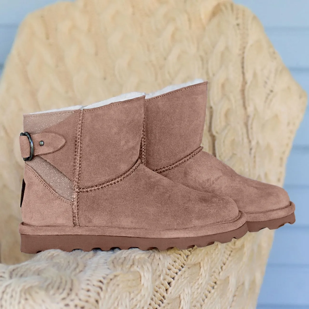 BEARPAW Women's Betty Multiple Colors | Women's Ankle Bootie | Women's Slip On Boot | Comfortable Winter Boot