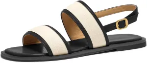 BEAU TODAY Flat Sandals for Women, Women’s Leather Sandals with Back Strap, Open Toe Summer Shoes Buckle Comfortable Dress Sandals Shoes for Women
