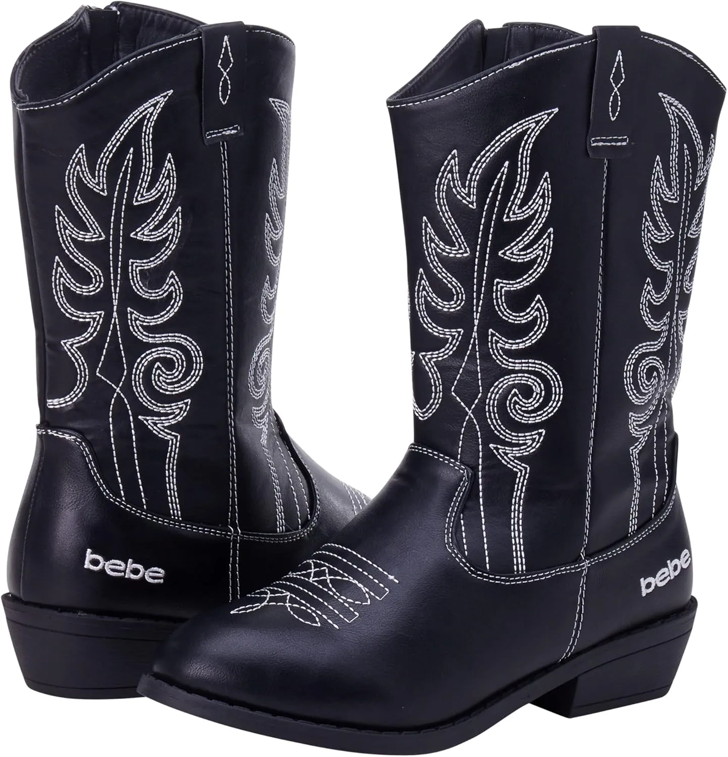 bebe Girls' Cowboy Boots - Classic Western Country Cowgirl Boots - Mid Calf Riding Shoes for Toddlers Little and Big Girls