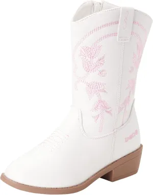 bebe Girls' Cowboy Boots - Classic Western Country Cowgirl Boots - Mid Calf Riding Shoes for Toddlers Little and Big Girls