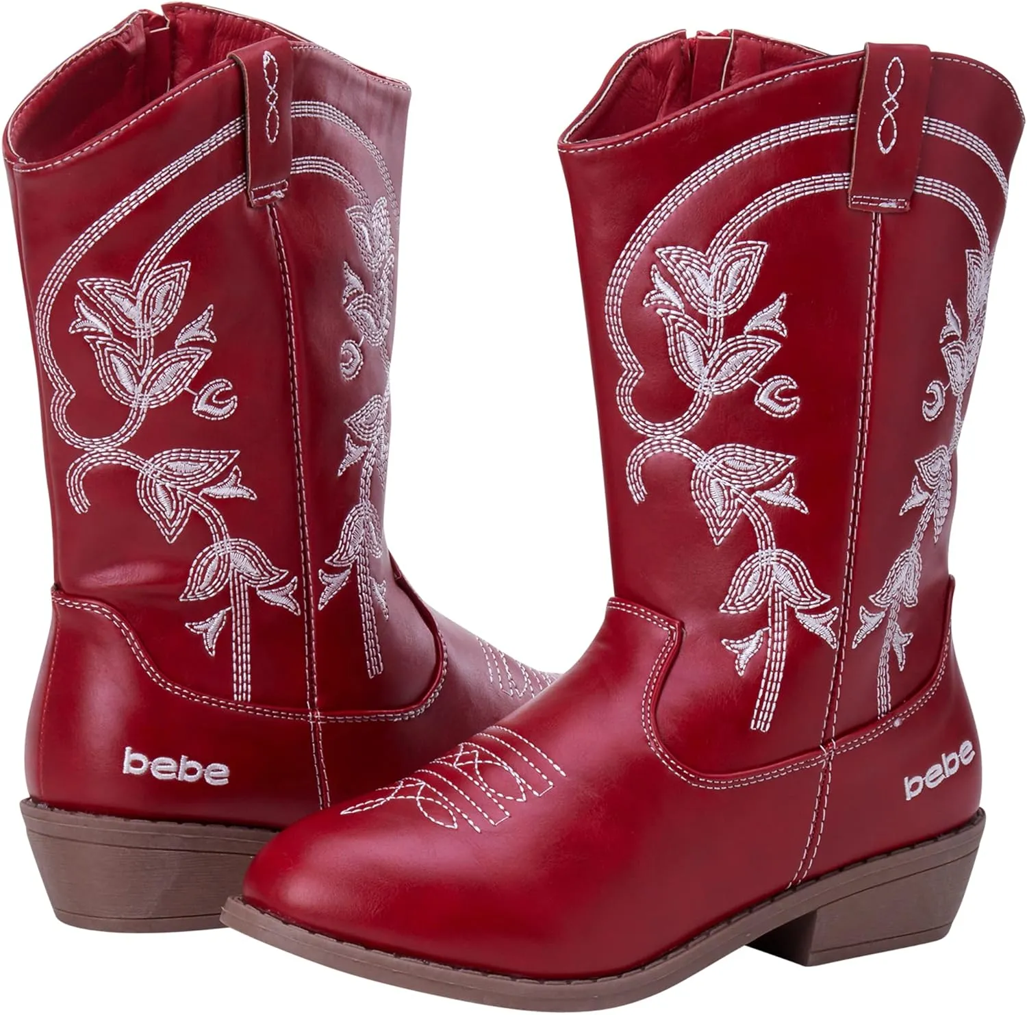 bebe Girls' Cowboy Boots - Classic Western Country Cowgirl Boots - Mid Calf Riding Shoes for Toddlers Little and Big Girls