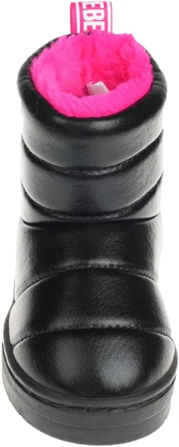 bebe Girl's Winter Snow Boots Comfy and Cozy Fashion Ankle Boots - Warm Boots For Girls (Toddler/Little Kid/Big Kid)