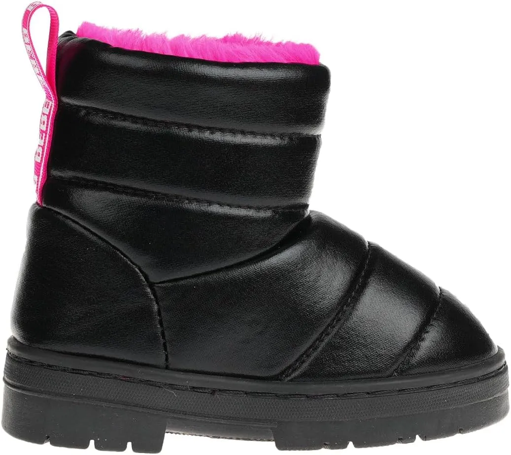 bebe Girl's Winter Snow Boots Comfy and Cozy Fashion Ankle Boots - Warm Boots For Girls (Toddler/Little Kid/Big Kid)