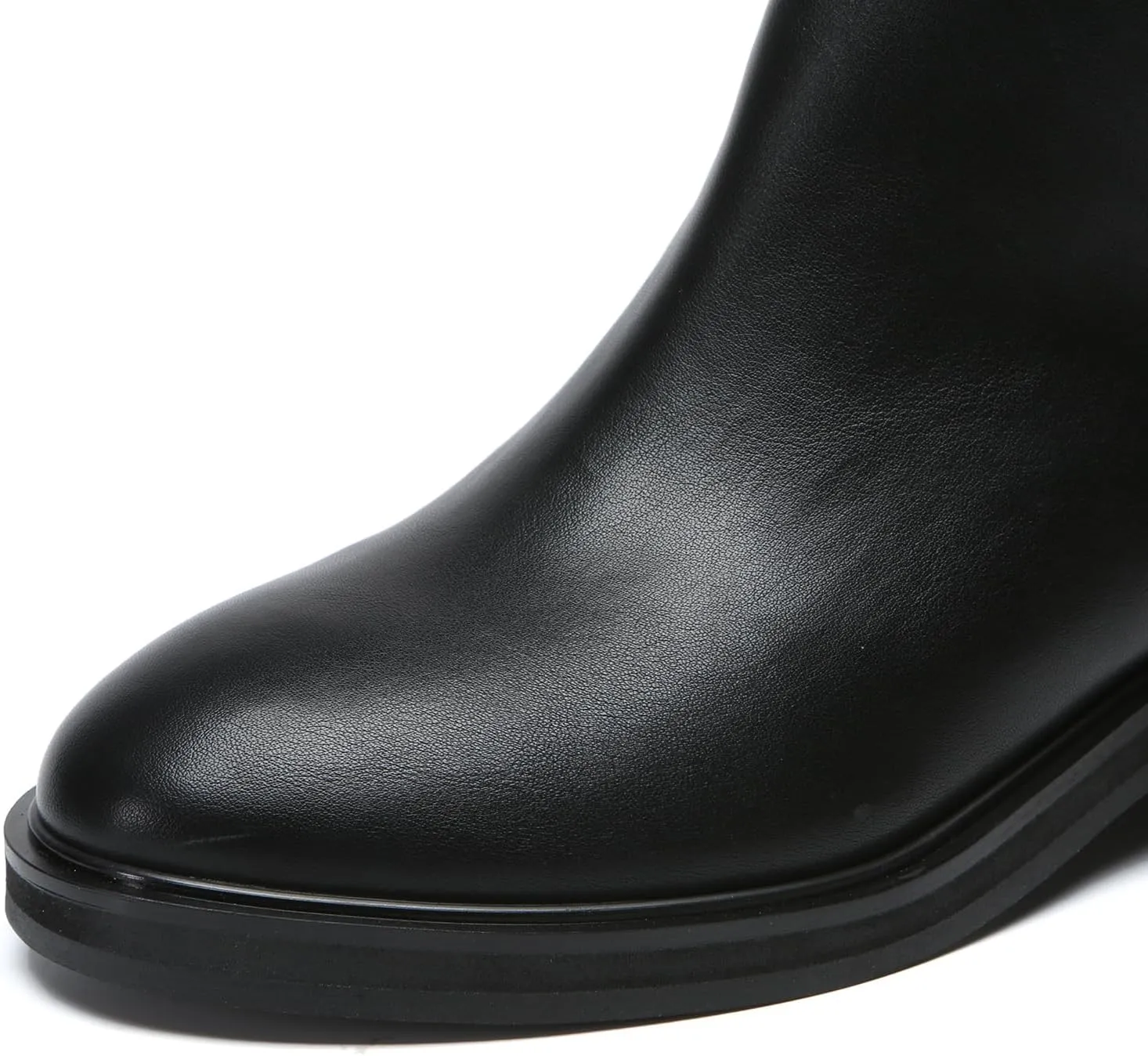 Bernal Women's Knee High Boots Side Zipper Low Chunky Heel Boots Comfortable Classic Round Toe Boots Riding Boots for Ladies Fall Winter