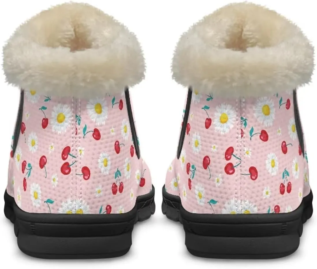 Binienty Winter Snow Boots for Women Comfy Ankle Booties Fur Flannel Lined Warm Walking Boots