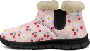 Binienty Winter Snow Boots for Women Comfy Ankle Booties Fur Flannel Lined Warm Walking Boots