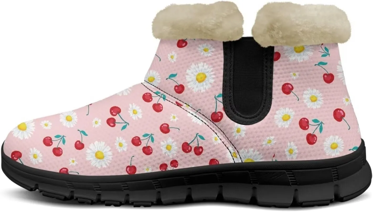 Binienty Winter Snow Boots for Women Comfy Ankle Booties Fur Flannel Lined Warm Walking Boots
