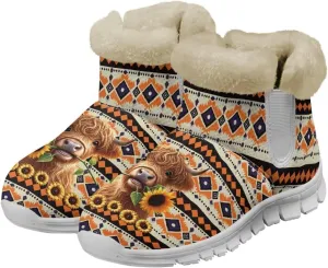 Biyejit Womens Warm Winter Snow Boots Ankle Boots Outdoor Booties Slip On Sneakers Comfortable Shoes for Women
