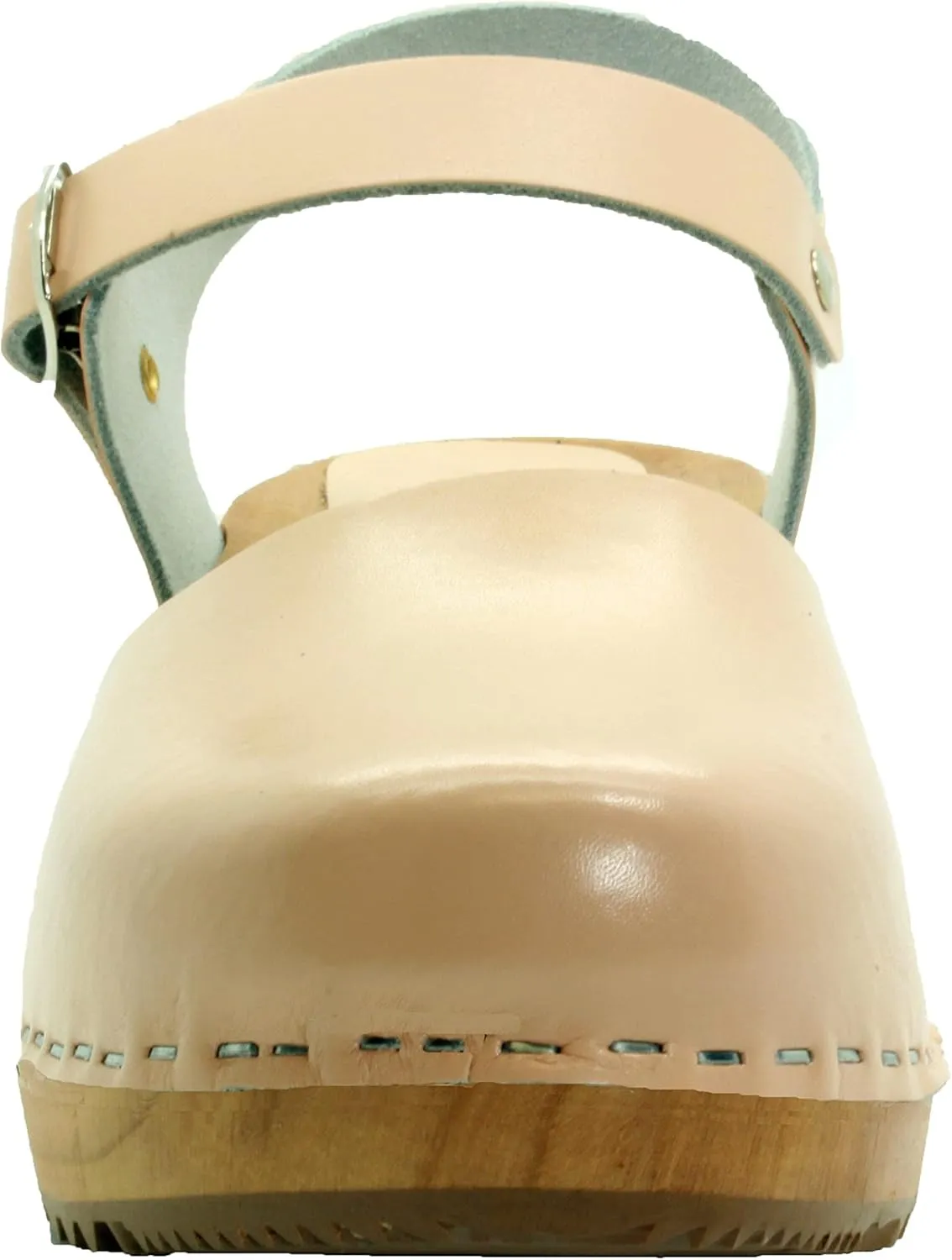 Bjork Alma Low-Heel Wooden Swedish Clog Sandals