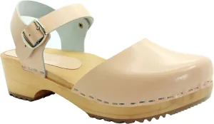 Bjork Alma Low-Heel Wooden Swedish Clog Sandals