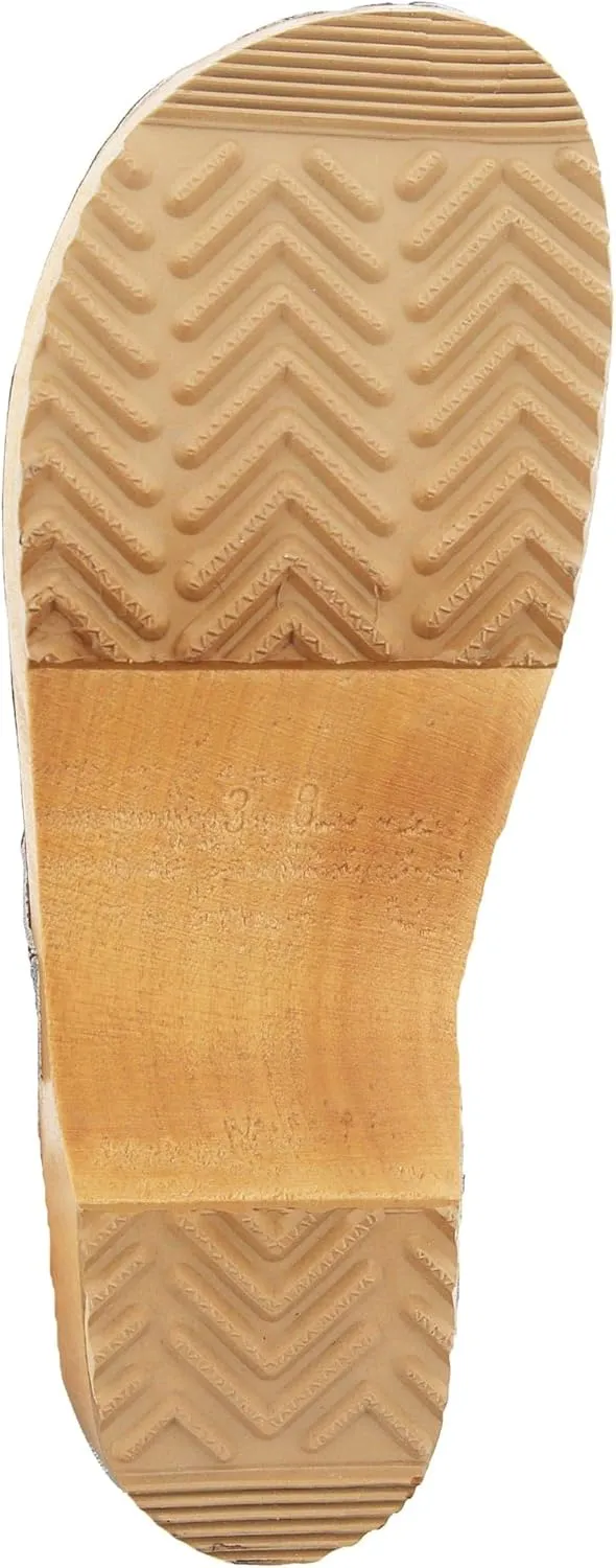 Bjork Alma Low-Heel Wooden Swedish Clog Sandals