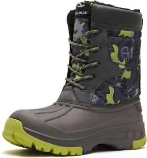 BODATU Boys' Waterproof Winter Snow Boots with Insulation for Cold Weather