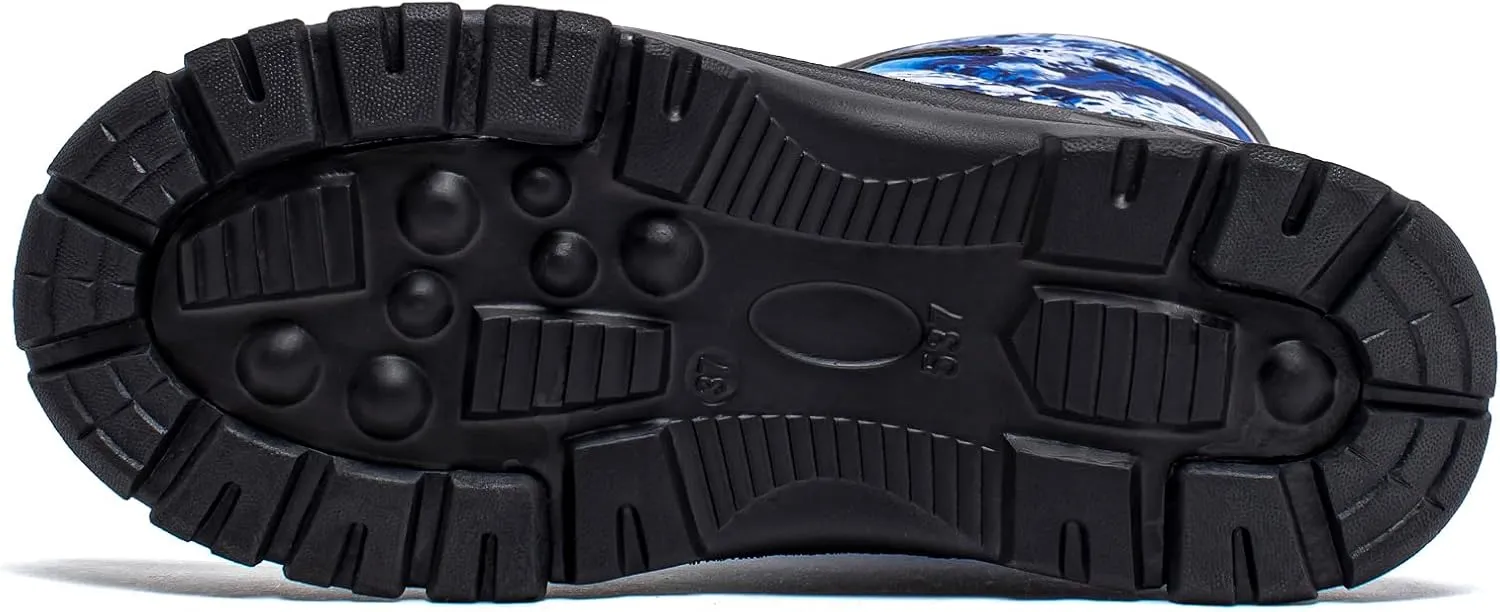 BODATU Boys' Waterproof Winter Snow Boots with Insulation for Cold Weather