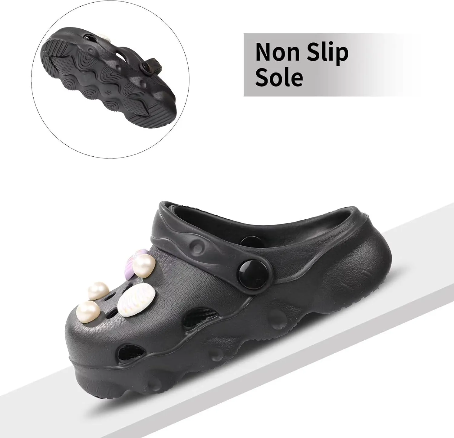 Boys Girls Cute Clogs Shoes Lightweight Garden Shoes Slip On Beach Slides Sandals