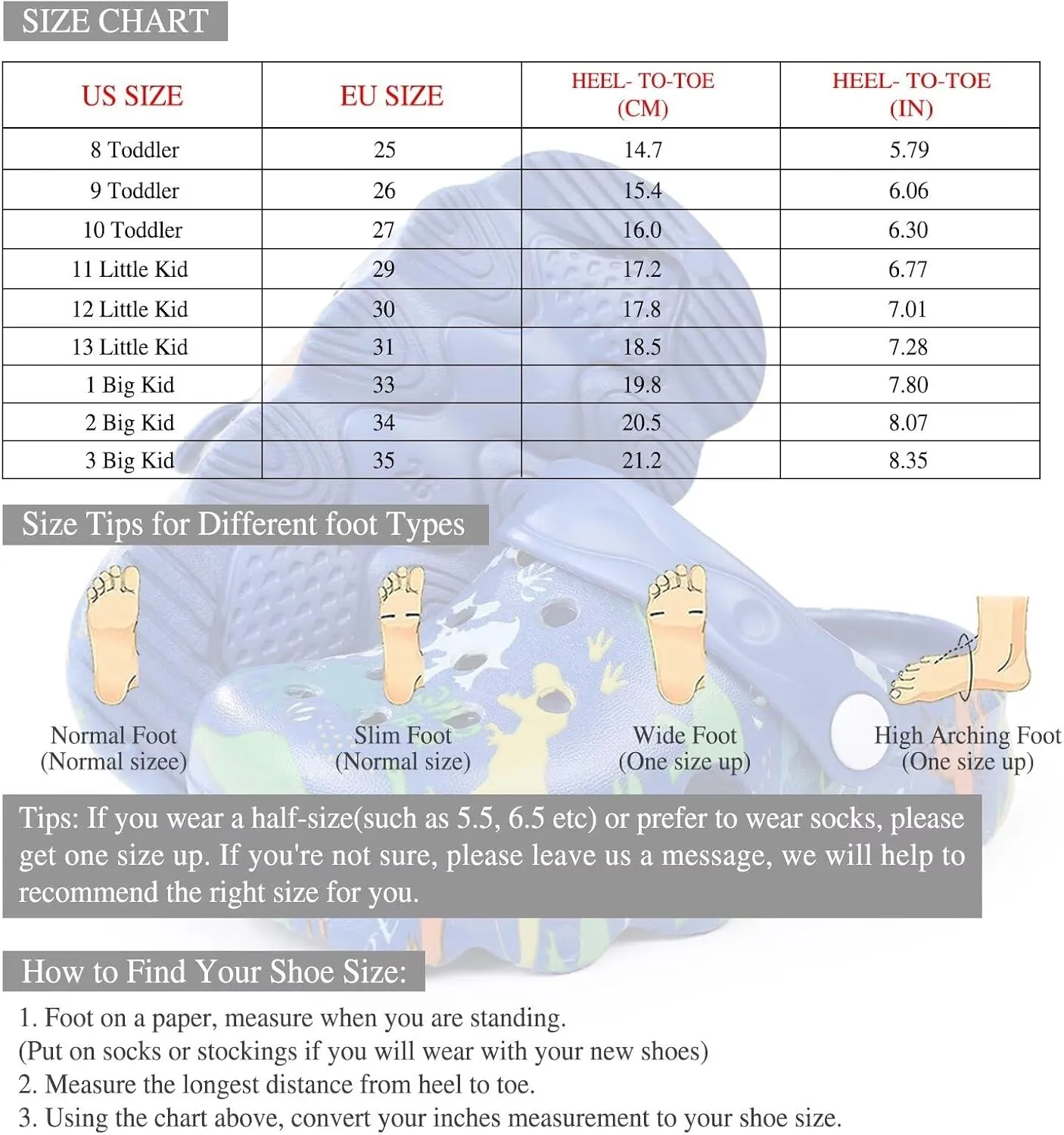 Boys Girls Cute Clogs Shoes Lightweight Garden Shoes Slip On Beach Slides Sandals