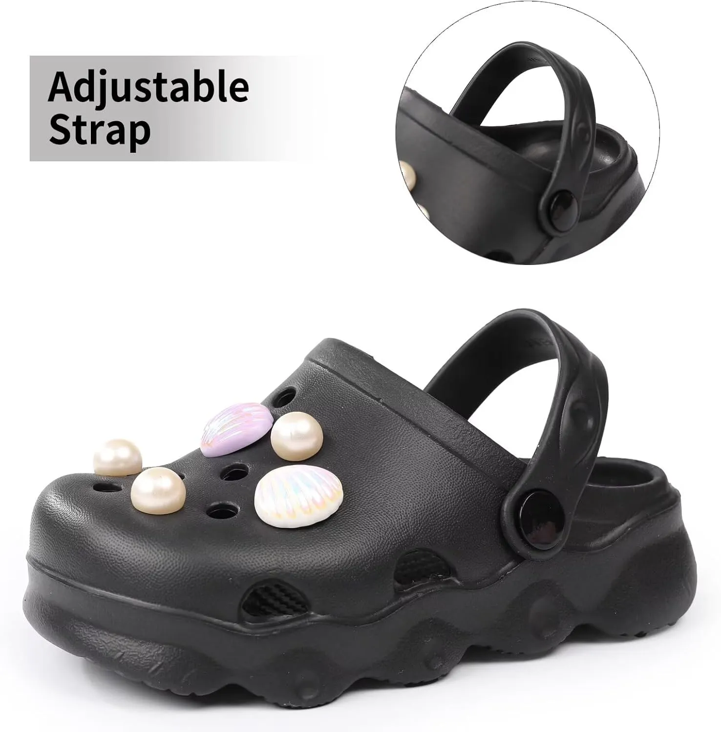 Boys Girls Cute Clogs Shoes Lightweight Garden Shoes Slip On Beach Slides Sandals