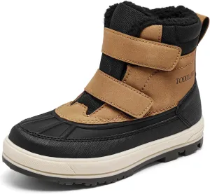 Boys Girls Snow Boots Faux Fur Lined Winter Ankle Boots Outdoor Waterproof Slip Resistant Comfortable Cold Weather Boots Little Kid/Big Kid