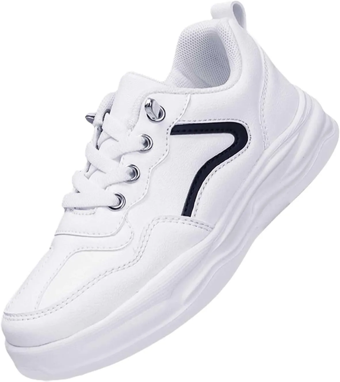 Boy's Girl's Unifor𝐦 Low Top Sneakers White Tennis School Walking Shoes Lightweight Toddler Kids Sneakers Casual Shoes