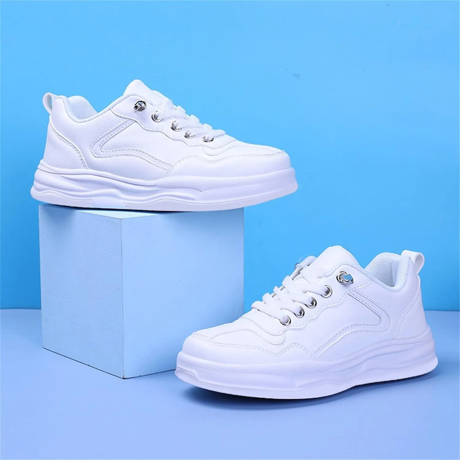 Boy's Girl's Unifor𝐦 Low Top Sneakers White Tennis School Walking Shoes Lightweight Toddler Kids Sneakers Casual Shoes
