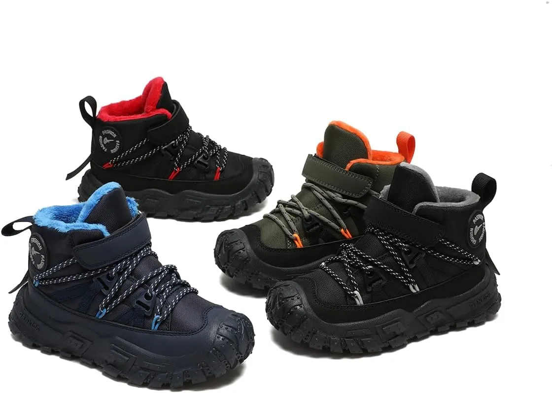 Boys Girls Wnter Snow Boots Warm Outdoor Hiking Shoes Waterproof Anti-slip Boots