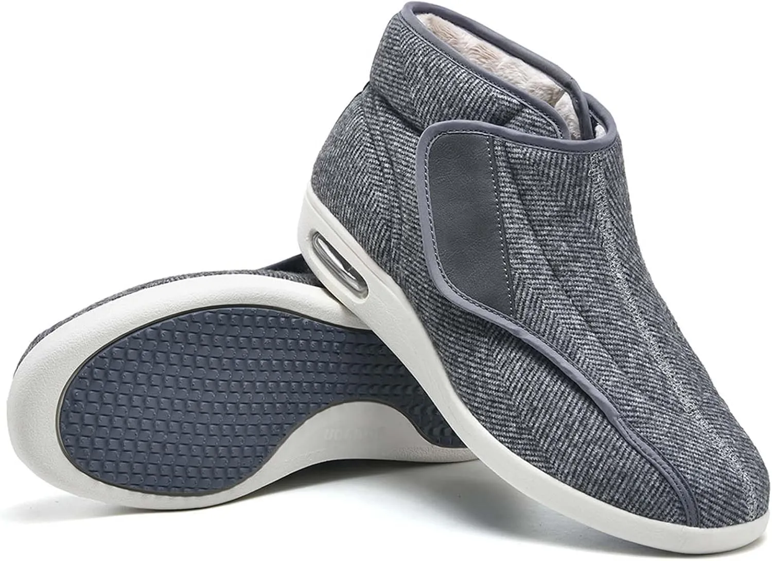 bumuam Women Wide Width Elderly Shoes,Adjustable Diabetic Shoes Easy to Slip On Wide Widths Shoes Orthopedic Edema Boots for Seniors Swollen Feet
