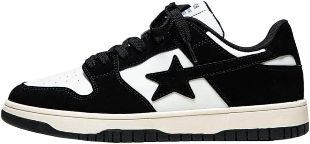 Canvas Y2K Vintage Star Pattern Lace Up Sneakers Lightweight Fashion Non Slip Casual Shoes for Men Outdoor School Streetwear Best Friend Look Pink
