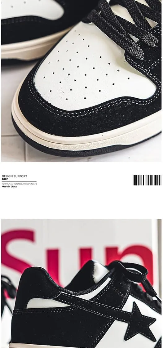 Canvas Y2K Vintage Star Pattern Lace Up Sneakers Lightweight Fashion Non Slip Casual Shoes for Men Outdoor School Streetwear Best Friend Look Pink