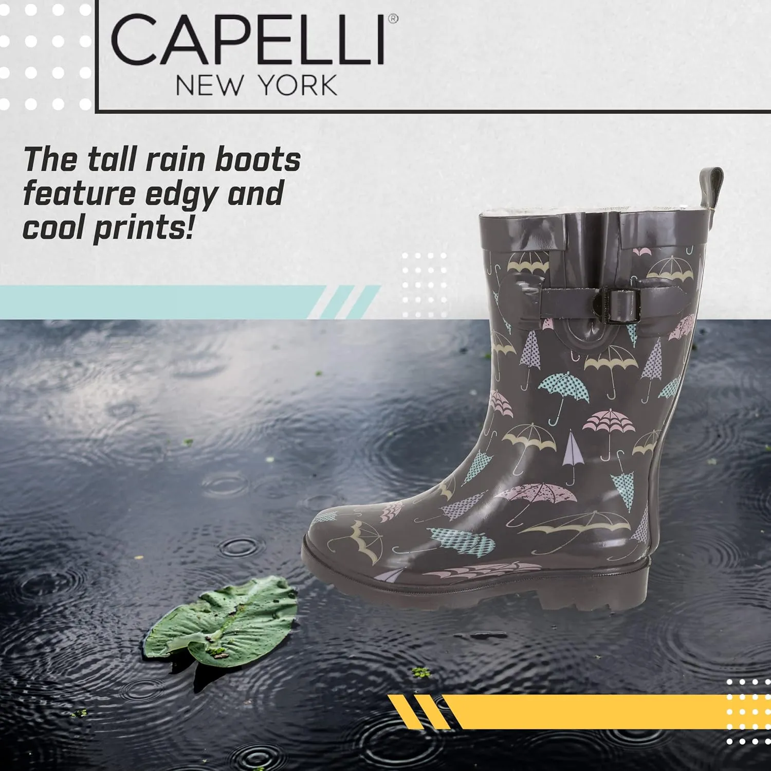 Capelli New York Ladies Mid-Calf Cozy Lined Rain Boots
