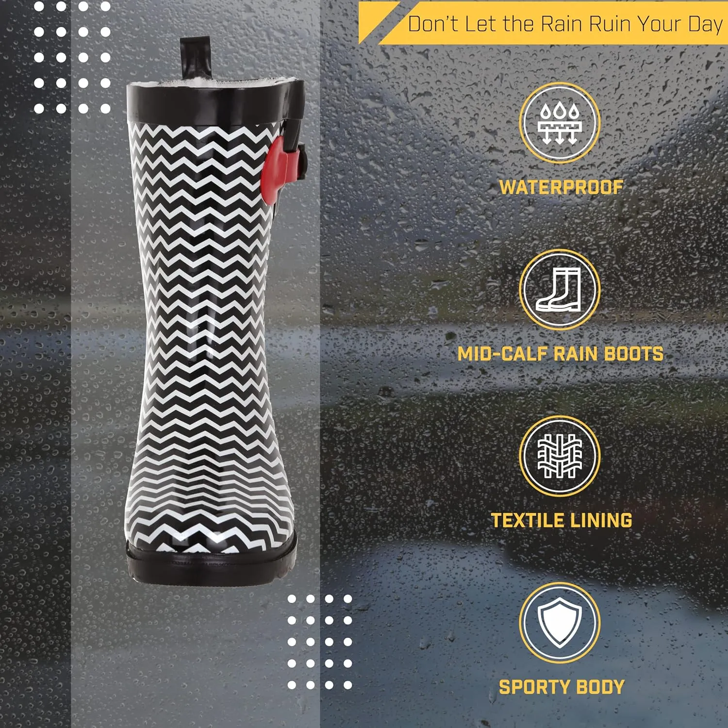 Capelli New York Ladies Mid-Calf Cozy Lined Rain Boots
