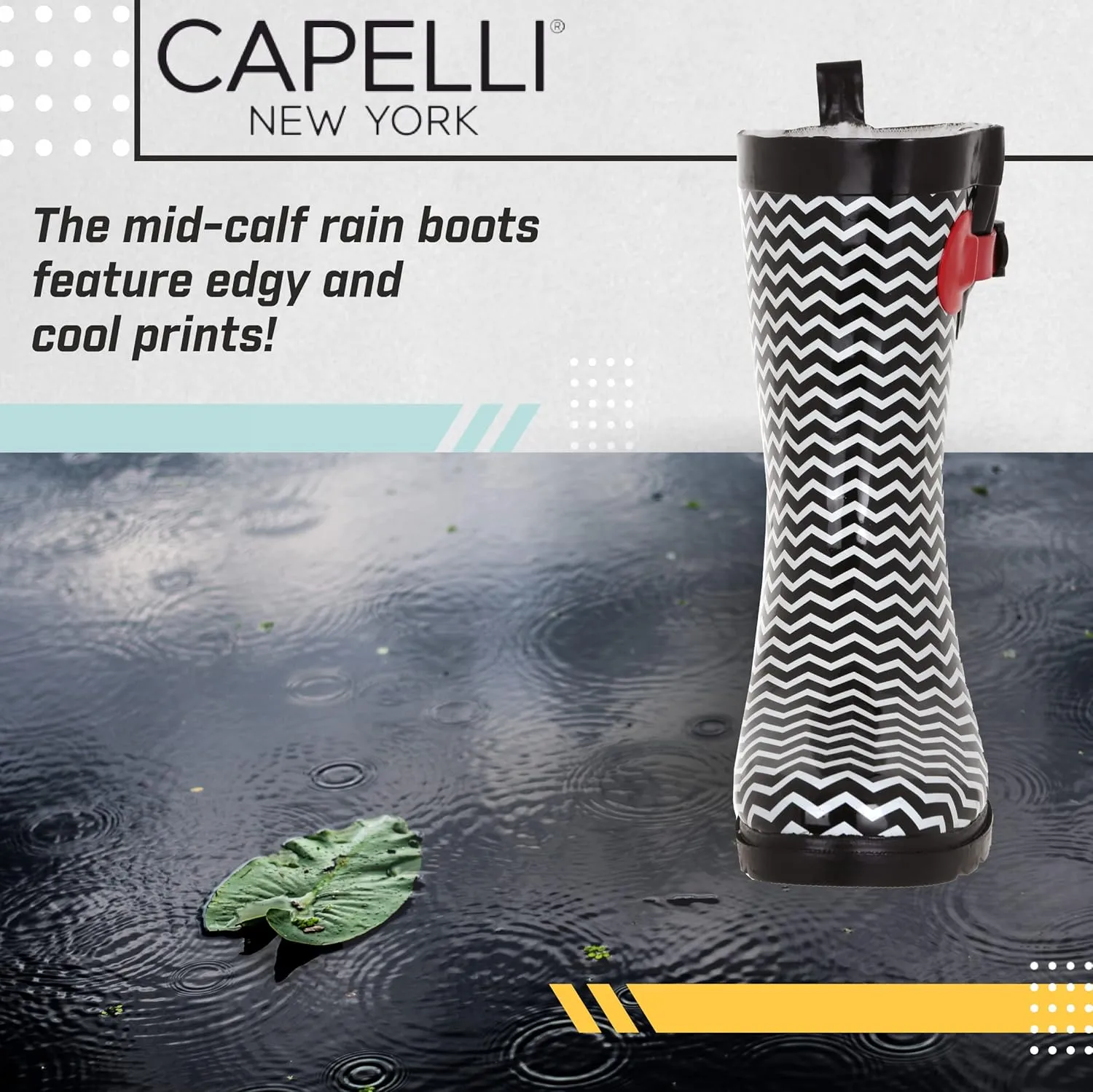 Capelli New York Ladies Mid-Calf Cozy Lined Rain Boots